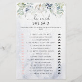 Papier Elégant hiver Il dit qu'elle a dit jeu de la nupti (Devant)