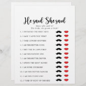 Papier Élégant Il Dit Qu'Elle A Dit Fête des mariées Game (Devant / Derrière)