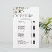 Papier Élégant Il Dit Qu'Elle A Dit Winter Fête des marié (Debout devant)