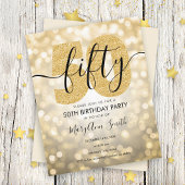 Papier Élégant Invitation de fête d'anniversaire de l'or 
