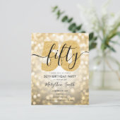 Papier Élégant Invitation de fête d'anniversaire de l'or  (Debout devant)