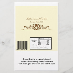 Papier Élégant ivoire/Mariage Brown Grand Enveloppement d