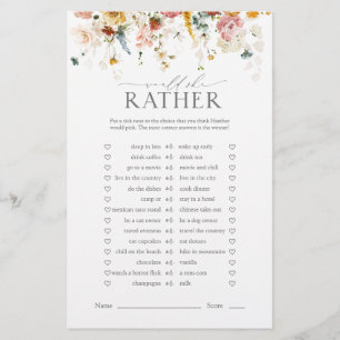 Papier Elégant Jardin Fleurs Floral Fête des mariées Jeu