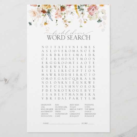 Papier Elégant Jardin Fleurs Floral Fête des mariées Jeu (Devant)