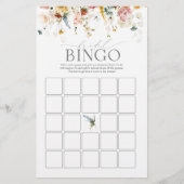 Papier Élégant Jardin Fleurs Jeux de Bingo Nuptiale (Devant)