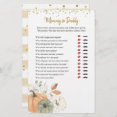 Papier Elégant jeu Citrouille blanc maman ou papa (Devant / Derrière)