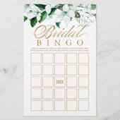 Papier Élégant jeu de bingo de la nuptiale d'aquarelle fl (Devant)
