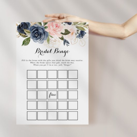 Papier Élégant jeu de bingo de la nuptiale florale hivern