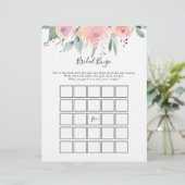 Papier Élégant Jeu de Bingo Floral Rose Blush (Debout devant)