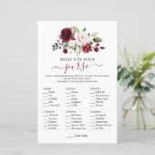 Papier Élégant jeu de douche florale Burgundy Blush (Debout devant)