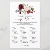 Papier Élégant jeu de douche florale Burgundy Blush (Devant)