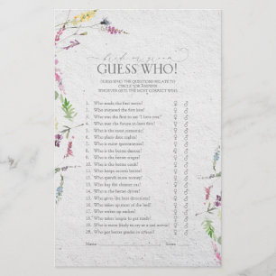 Papier Élégant jeu de Fête des mariées botanique Fleur sa