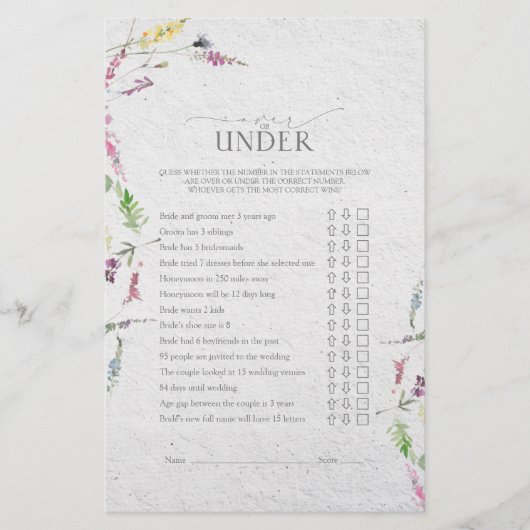 Papier Élégant jeu de Fête des mariées botanique Fleur sa (Devant)