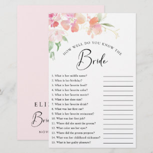 Papier Élégant jeu de Fête des mariées d'aquarelle rose f