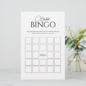 Papier Élégant jeu de Fête des mariées de bingo nuptiale (Debout devant)