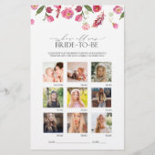 Papier Élégant jeu de Fête des mariées de fleurs d'aquare (Devant)