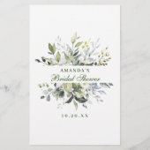 Papier Elégant jeu de Fête des mariées Eucalyptus aquarel (Dos)