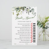 Papier Elégant jeu de Fête des mariées Eucalyptus aquarel (Debout devant)