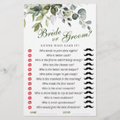 Papier Elégant jeu de Fête des mariées Eucalyptus aquarel (Devant)