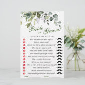 Papier Elégant jeu de Fête des mariées Eucalyptus aquarel (Debout devant)