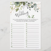 Papier Elégant jeu de Fête des mariées Eucalyptus verdure (Devant)