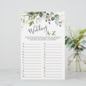 Papier Elégant jeu de Fête des mariées Eucalyptus verdure (Debout devant)