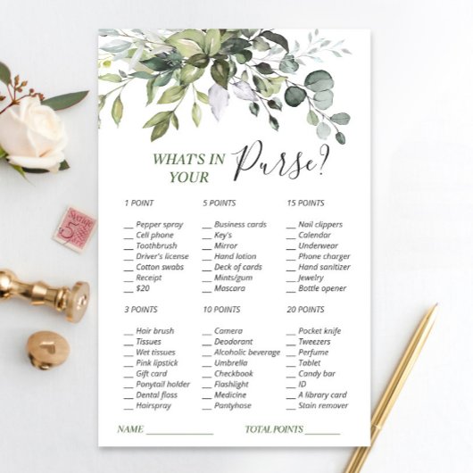 Papier Elégant jeu de Fête des mariées Eucalyptus verdure