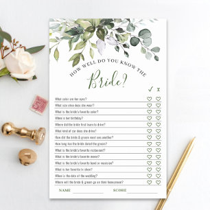 Papier Elégant jeu de Fête des mariées Eucalyptus verdure