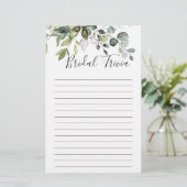 Papier Elégant jeu de Fête des mariées Eucalyptus verdure (Debout devant)