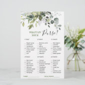 Papier Elégant jeu de Fête des mariées Eucalyptus verdure (Debout devant)