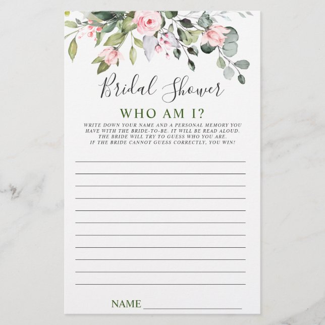 Papier Elégant jeu de Fête des mariées Eucalyptus verdure (Devant)