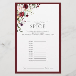 Papier Élégant jeu de Fête des mariées florale Burgundy B