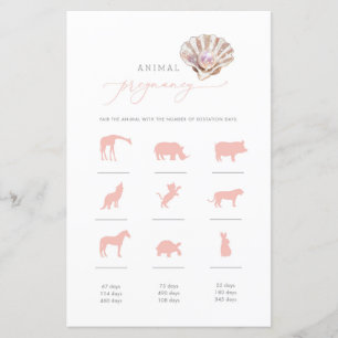 Papier Elégant jeu de grossesse animal Little Pearl
