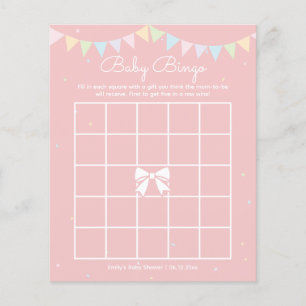 Papier Élégant Joli Baby shower de fille de la Bow rose B