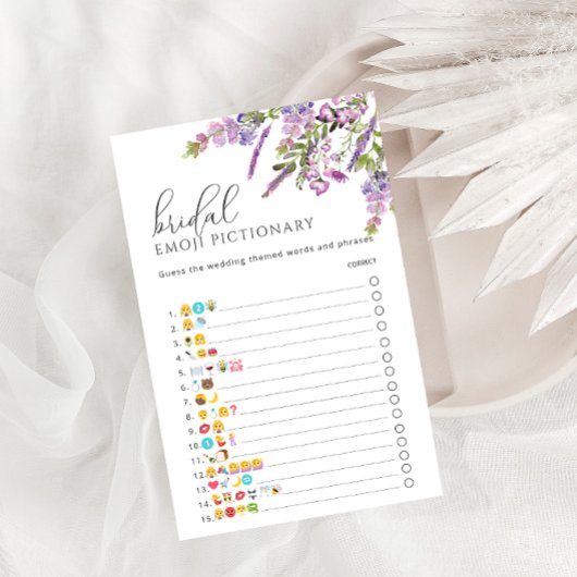 Papier Élégant Lavande Floral Emoji jeu Pictionary