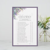 Papier Élégant Lavender Floral Fête des mariées Jeu (Debout devant)