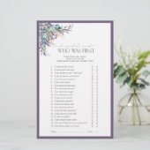 Papier Élégant Lavender Floral Fête des mariées Jeu (Debout devant)