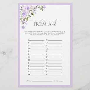 Papier Élégant Lavender Lavender Fête des mariées Florale