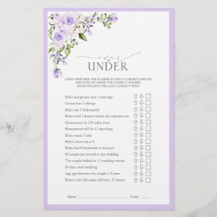 Papier Élégant Lavender Lavender Fête des mariées Florale