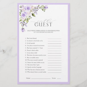 Papier Élégant Lavender Lavender Fête des mariées Florale