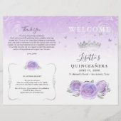 Papier Elegant Light Purple Silver Quinceanera Program (Devant)