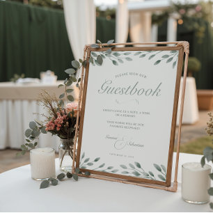 Papier Élégant livre d'or et de Mariage de automne Sage I