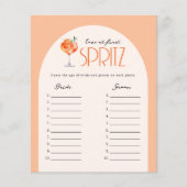 Papier Elegant Love at First Spritz Fête des mariées Game (Devant)