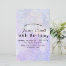 Elégant Lumière violet glitterie invitation annive
