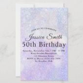 Papier Elégant Lumière violet glitterie invitation annive (Devant)