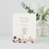 Papier Élégant Mariage d'Anemone Bourgogne (Debout devant)
