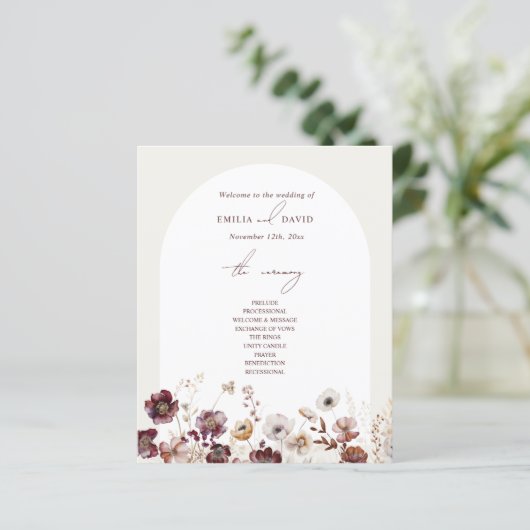 Papier Élégant Mariage d'arc d'anémone (Debout devant)