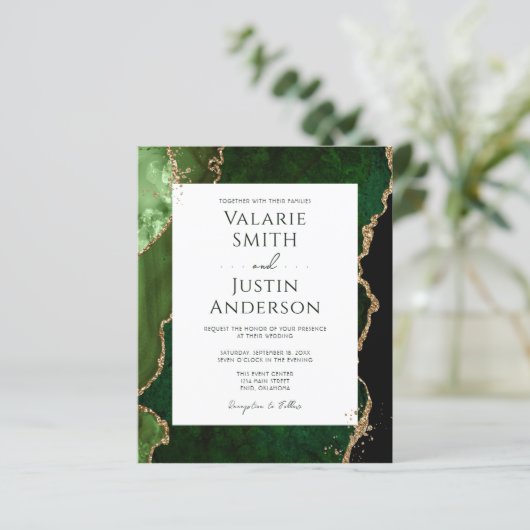 Papier Élégant Mariage de budget d'âge vert tout en un (Debout devant)