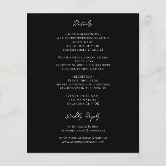 Papier Élégant Mariage de budget d'âge vert tout en un (Dos)