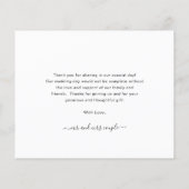 Papier Élégant Mariage de budget photo Script (Dos)